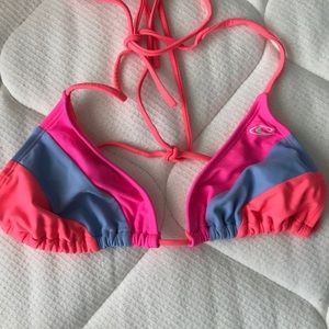 Neon colored ripcurl bikini top
